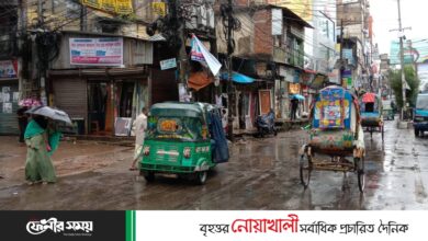 ‘সিত্রাং’ এর প্রভাবে ফেনীতে টানা বর্ষণ