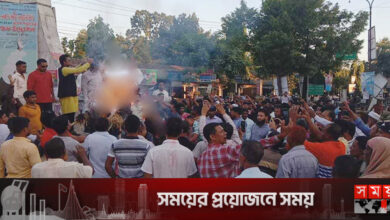 মশিউর রহমান রাঙ্গার কুশপুত্তলিকা দাহ