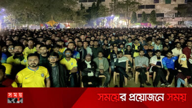 শাবিপ্রবিতে বড় পর্দায় বিশ্বকাপের আমেজ