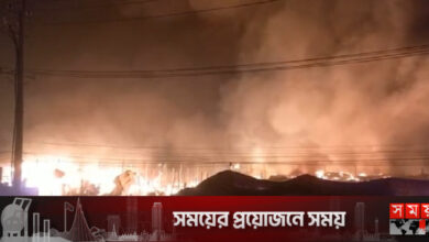 গাজীপুরে ঝুটের গুদামে ভয়াবহ আগুন