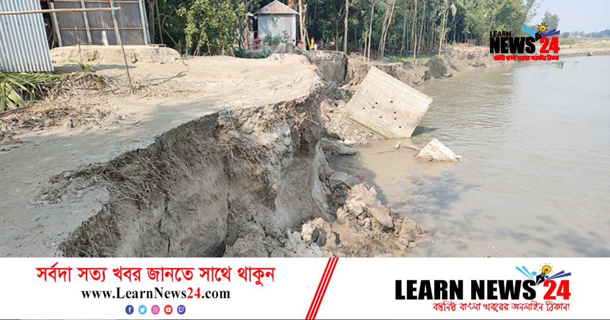 ধলেশ্বরীর ভাঙনে বিলীন ব্রিজ, সড়ক যোগাযোগ বন্ধ