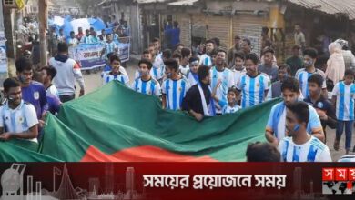 হিলিতে আর্জেন্টাইন সমর্থকদের আনন্দ শোভাযাত্রা
