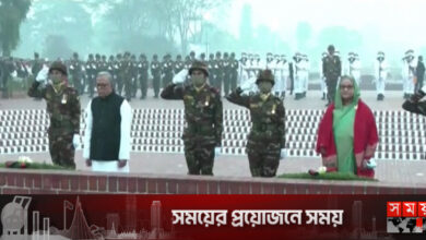 জাতীয় স্মৃতিসৌধে রাষ্ট্রপতি ও প্রধানমন্ত্রীর শ্রদ্ধা