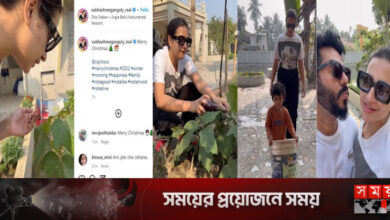 বড়দিনে পরিবার নিয়ে ভিন্ন উদ্‌যাপন শুভশ্রীর