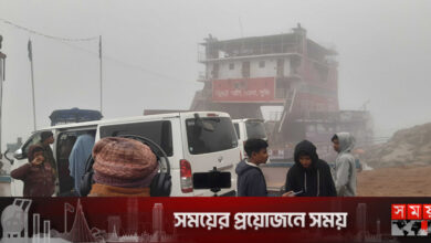 ঘন কুয়াশায় মাঝ পদ্মায় ৮ ফেরি আটকা
