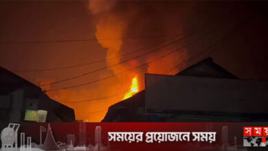 নরসিংদীর ভেলানগর বাজারে আগুনে পুড়ল ৮ দোকান